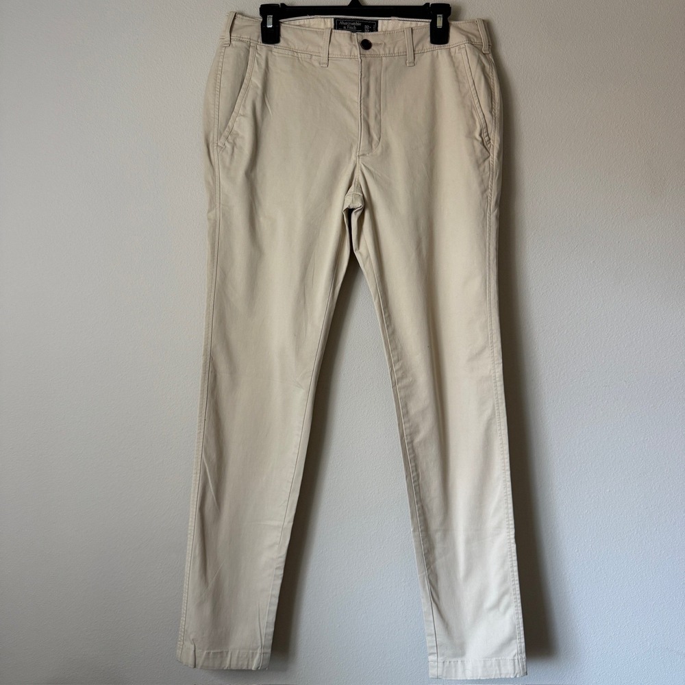 Abercrombie & Fitch Felix Super Skinny Stretch Chino Pants Mens 32x32 Tan Khaki
